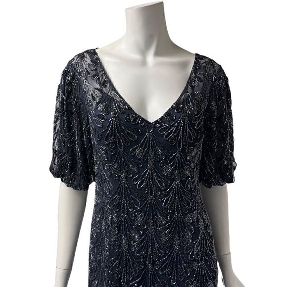 Aidan Mattox Fully Beaded Shift Gown - Picture 4 of 8